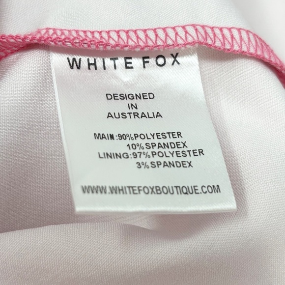 WHITE FOX BOUTIQUE Women’s Bright Pink Jacquard Geometric Strapless Dress Size M - Picture 9 of 10